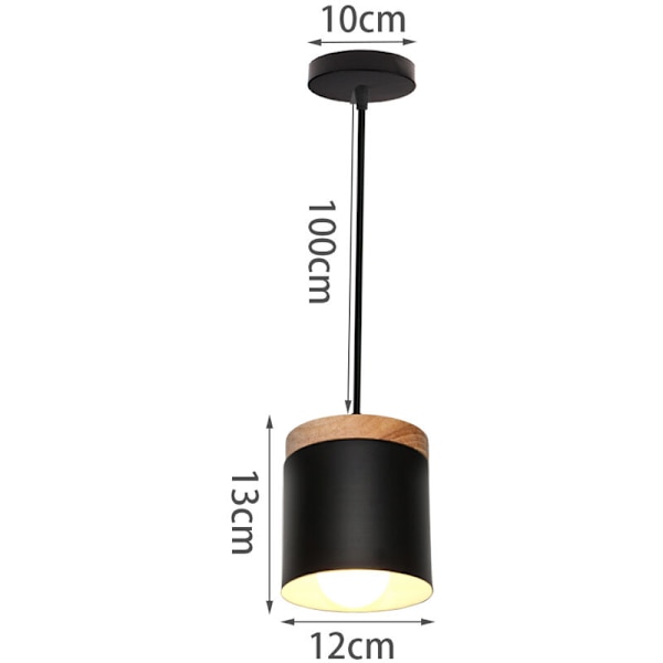 E27 Moderne Hengelampe i Taket Justerbar DIY Hengelampe Svart Lysekrone