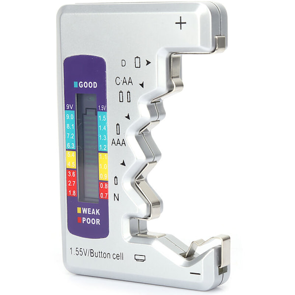 Batteritester, Batterikapacitetsdetektor, AA/AAA Batteritester, 90 x 60mm Genopladelige Batterier, Knapcelle Batterier til Måling af Batteristrøm