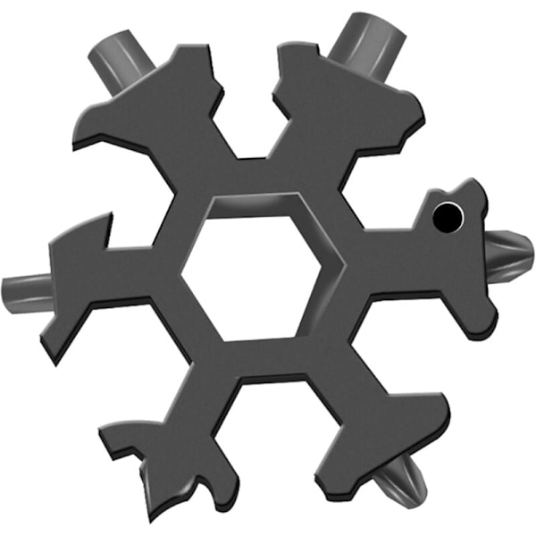 Multifunktionsverktygstillbehör - 18 i 1 för snöflingverktyg - Bärbar multiverktyg i rostfritt stål, miniprylar för daglig resa och camping