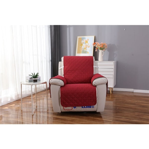 1 Seater Relax Armchair Cover, Vanntett Recliner Beskyttelses Sofa Deksel for Soverom（Rød 55×200）