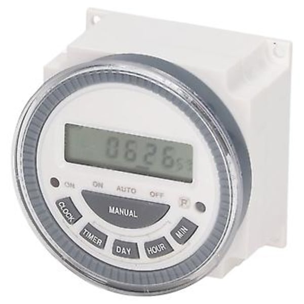 Digital Programmerbar Timer NO NC Høy Nøyaktighet Tidskontroll Bryter Relé AC200‑250V