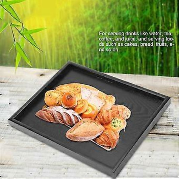 Rektangelformet serveringsbrett i massivt tre for te, kaffe, snacks, mat, restaurantbrett #2