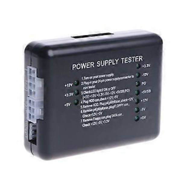 1kpl UUSI Musta PC 20 24 Pin PSU ATX SATA HD Virtalähteen Testeri