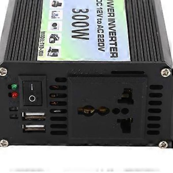 Power Inverter 300W 1 Universal Stikdåse 2 USB Port Smart Køling Modificeret Sinus Bølge Bil Power Inverter DC12V Til AC220V