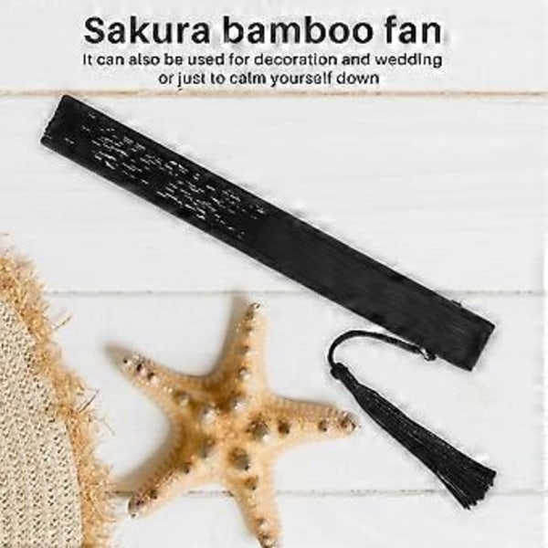 Viehättävä Elegantti Moderni Nainen Käsintehty Bambusilkki 8.27 tuumaa (21cm) Taitettava Tasku Laukku Käsituuletin, Läpinäkyvä Maalattu Tuuletin Silkkipusseilla/W