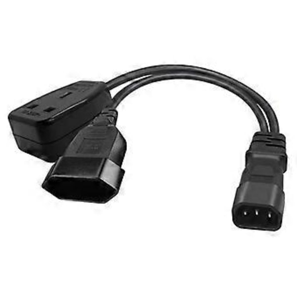 IEC320-C14 Han til UK 13A+EU4.0mm Hun Strømforsynings Konverter Kabelledning