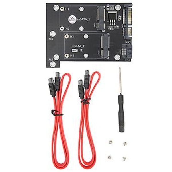 SATA Adapter, Adapterkort Dobbelt MSATA Adapterkort Harddisk Læser Tidstestet Holdbarhed