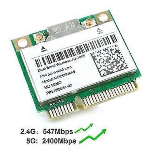 Ax3000hmw 2974mbps Wifi 6 Trådlöst Mini Pci-e Wifi-kort Ax3000 Bluetooth 5.1 802.11ax/ac 2.4ghz/5gh