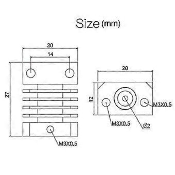 CR-10 Kylfläns Radiator Hotend Uppgradering Kylfläns för CR-10 CR-10S Ender-3 Ender-3 Pro 3D-skrivare Extruder Tillbehör