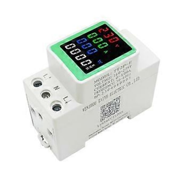 6-i-1 100A AC160-275V Spänning Ström KWH Elektrisk Energimätare VOLT AMP Voltmeter Amperemeter Wattmeter Din-skena