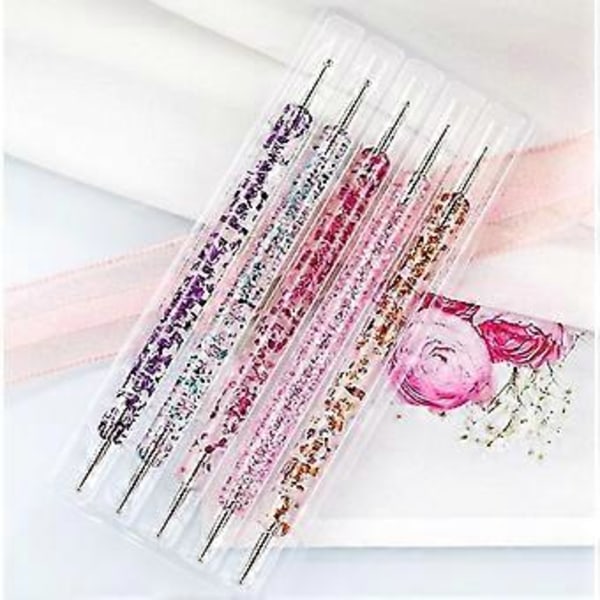 12st Nagelkonst Pensel Design Topp Målning Ritning Skulptering Prickningspenna Flatfan Liner Akryl Gel UV Polish Verktyg Manikyr