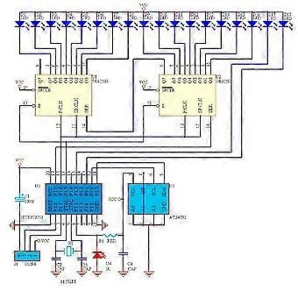 Platt Roterande LED Punktmatrisdisplay DIY Kit 51 Enkelchips Mikrodator Svetsning DIY Elektroniska Delar, med Nedladdare