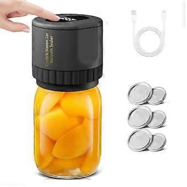 Elektrisk vakuumförpackare för Mason Jar-burkar med lock, Vakuumförpackare för konserveringsburkar Vakuumförpackningsmaskin Kit