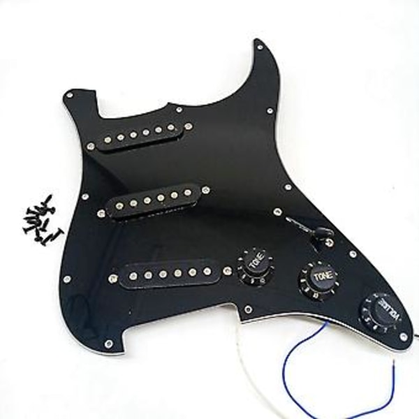 Single Coil Sss Elektrisk Gitarr Plektrumskydd Pickup Laddad Förkopplad Platt 11 Hål 3-lagers För St