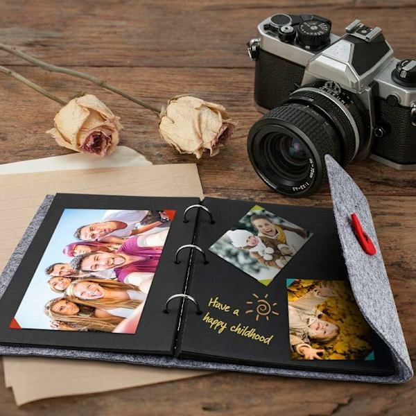 Fotoalbum, bryllupsalbum, DIY familiefotoalbum, bursdagsskissebok, fotoalbum med svarte sider, skrapbokalbum, reisefotoalbum, kreativt