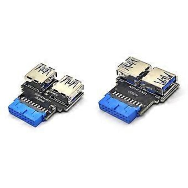 USB3.0 19/20 Pin til Dobbelt USB3.0 Mini Adapter til Computer Extender USB3.0