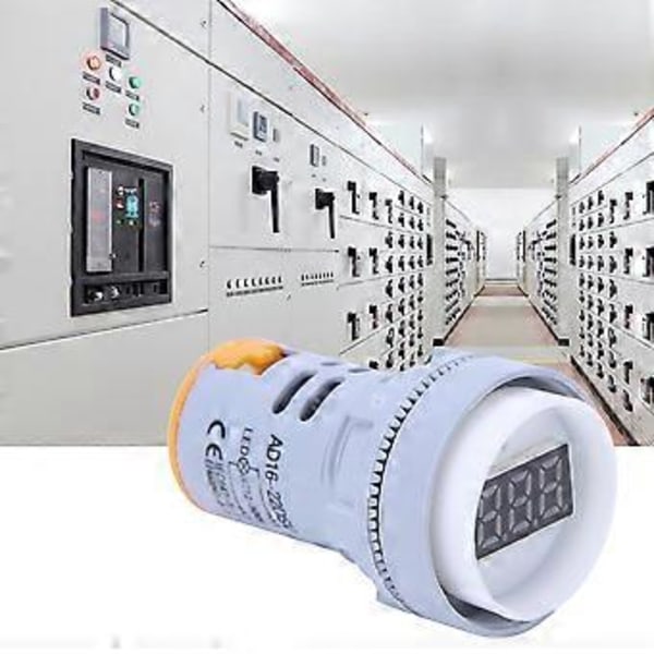 AD16-22DS LED Indikatorlampa Digital Display Voltmeter AC 60V-500V Spänningsmätare Gul
