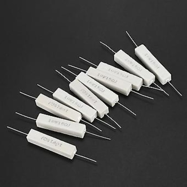10 stk. faste keramiske cementmodstande 15 Ohm 10w Watt 5%