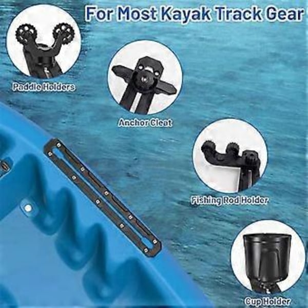 Kajakk Skinnebase Lav Profil Kajakkutstyr Skinnesporfeste med Glatte Overflater for Kano Kajakk Motorbåt Traktor 9 Tommer