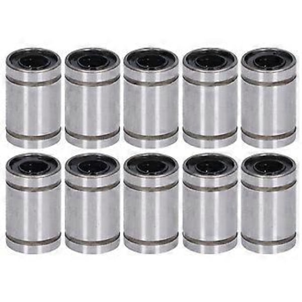 10 stk. lineær bevegelseslager sylinder optiske akser skyve testramme reservedel ID 6 mm OD 12 mm LM6UU