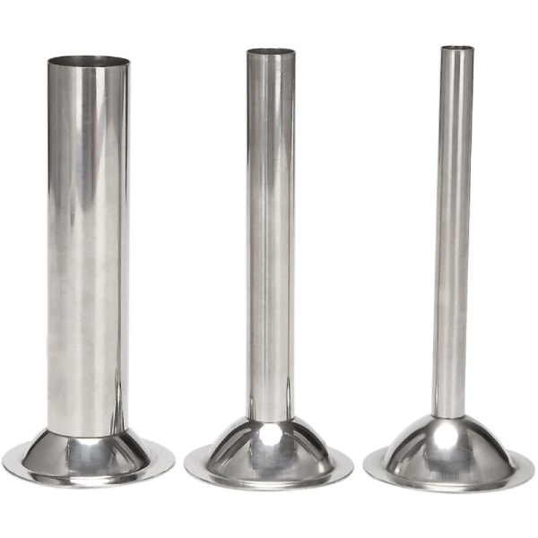 Filling tubes, stainless steel funnel attachment for manual sausage filler, for food mills (3