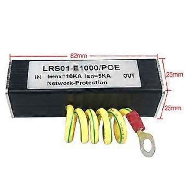 100/1000M POE IP Kamera Nätverk POE Switch RJ45 & POE Överspänningsskydd Skyddsanordning Åskledare SPD 1000M