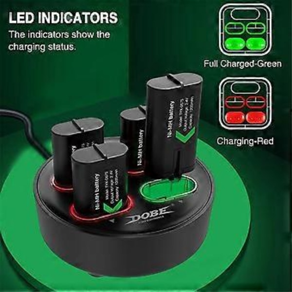 4st 1200mAh Uppladdningsbart Batteripaket Trådlös Handkontroll Batteriersättning för X--Serien