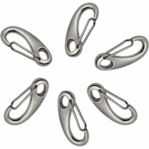 304 STAINLESS STEEL Karabiner, 50mm IChristmas Karabiner, 304 Stainless Steel Egg Shape Karabiner, for Mountaineering Camping Hiking Outdoor -6 Piec