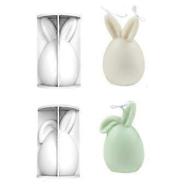 3D Kaniner Lys Stencils Påskehare Resin Støbeform Til DIY Lysfremstilling Hjemmelavede Sæber Håndværk-4