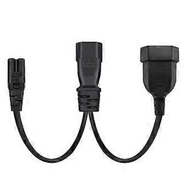 1 st Enkel C14 till C7 + EU4.0MM Kort Ström Y Splitter Adapter Kabel Sladd 32cm