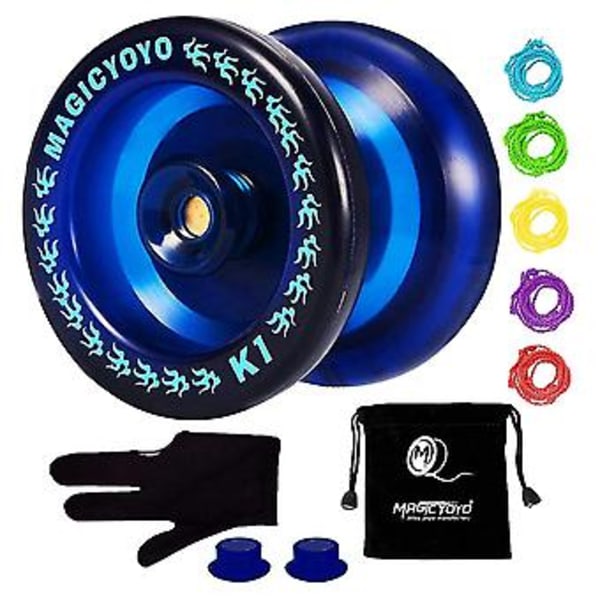 Responsiv Yoyo K1-plus Med Yoyo-påse + 5 Snören Och Yo-yo Handske Gåva, blå