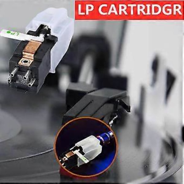 Levysoittimen Dual Moving Magnetic -äänirasia neulalla LP-vinyylille, kaksoisrubiini ja safiiri Ste