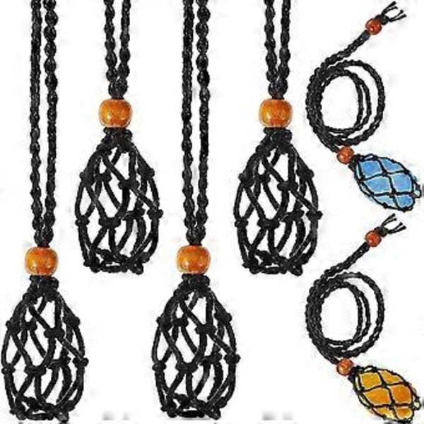 4 Stk Krystall Halskjede Snor Tom Steinholder Tom Steinholder Erstatning Halskjede Tau Kvarts Stein Halskjede Snor For Stein Halskjede Diy Armbånd