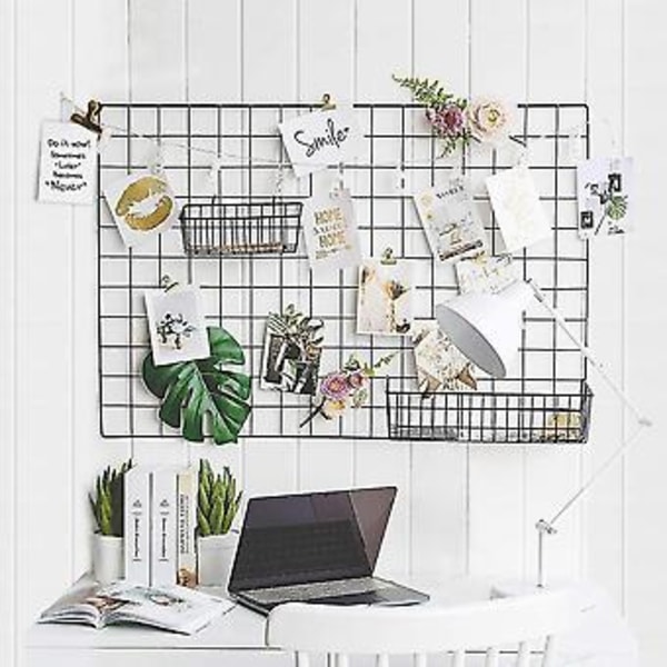 2 Delar Hängande Korg Rak Hylla Blomkruka Displayhållare För Trådväggsgallerpanel, Bröd Ba