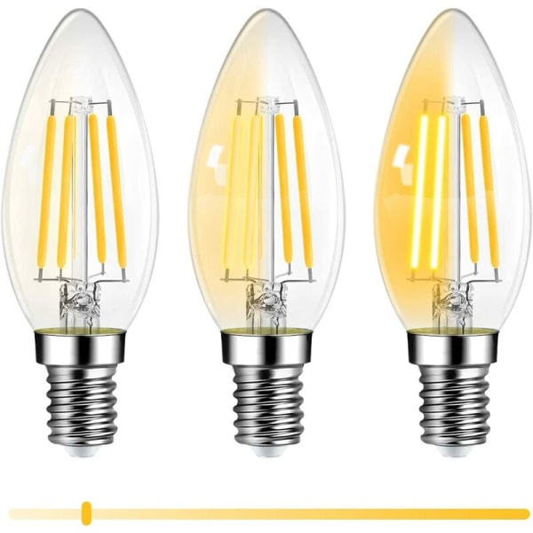 E14 LED Candle Light Bulb, 6W Dimmable LED Bulb, 60W Incandescent Equivalent, 600LM 2700K Warm White LED Bulb, Energy Saving for Chandeliers, Wall L