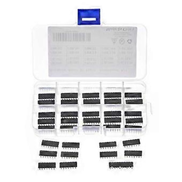 40st (20st 74HCxx+20st 74LSxx) Serie Logik IC Sortimentslåda Logikkretsar Timers IC