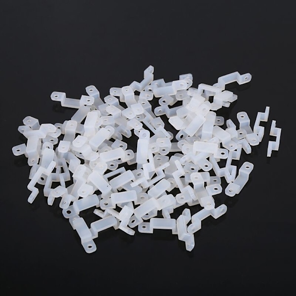 Fästklämma för LED-list, 10 mm silikonklämma för vattentät fixering av RGB 3528 5050 1210 RGB LED-list 100 st (10 mm)