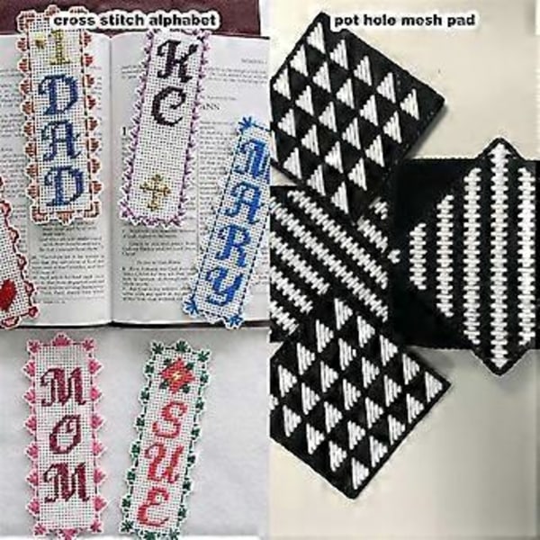 Mesh Canvas-ark för broderi, Fursuit-ögonmesh, vit nålduk för hantverk DIY, stickade virkningsprojekt