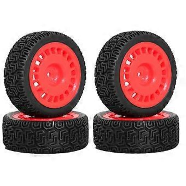 4kpl 68mm -Renkaat Kumirengas Pyöränrengas XV01 XV02 TT01 TT02 PTG-2 1/10 RC -Kilpa-auton Päivitysosat Punainen