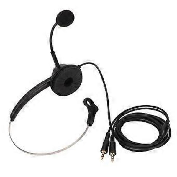 H360‑PC PC Monauralt Headset Kablet Enkeltøre Headset med 3-delt Dobbel 3,5 mm Plugg og Støyreduserende Mikrofon