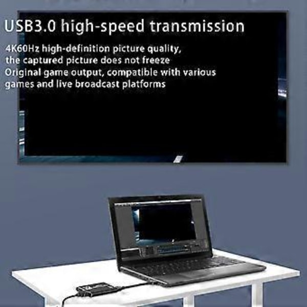 USB3.0 Pelivideonkaappauskortti HDMI-yhteensopiva Suoratoistolähetys Mikrofoni sisään