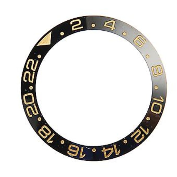 Keramisk Klockring Svart Bas Guld Siffer Klockring Insats Ersättningsdelar Tillbehör för Urmakare 38mm