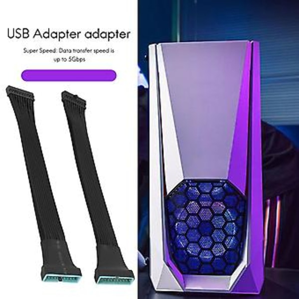 Liten Mini USB 3.0 19 Pin Intern Förlängnings Header Adapter Kabel För Moderkort 15cm