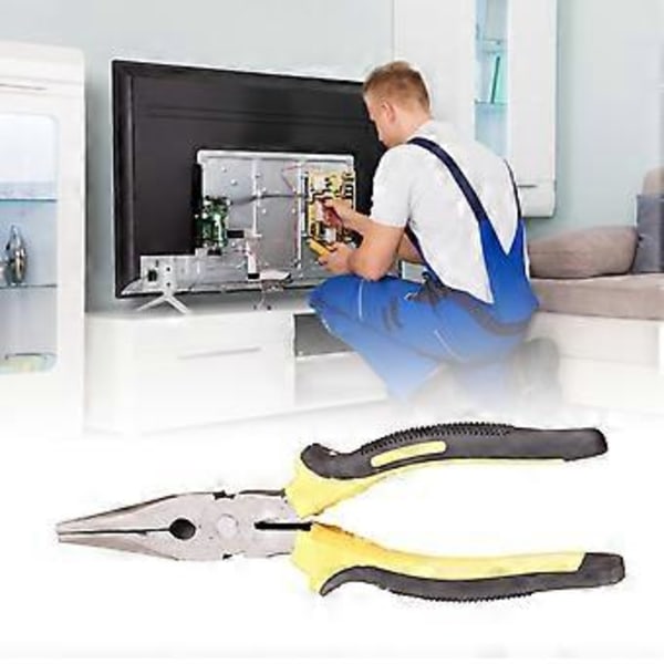 Flad Næse Tang Stål PVC Anti-Slip Ergonomisk Håndtag Rustfri Multifunktionel Kombination Tang til Reparation 8in