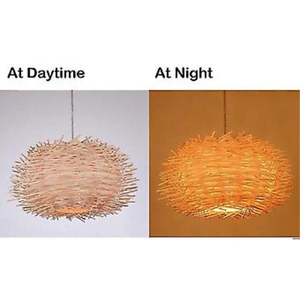 30cm LED Handvävd Rotting Lampskärm Personlig Ljuskrona Korridor Vardagsrum Café Butik Matsal