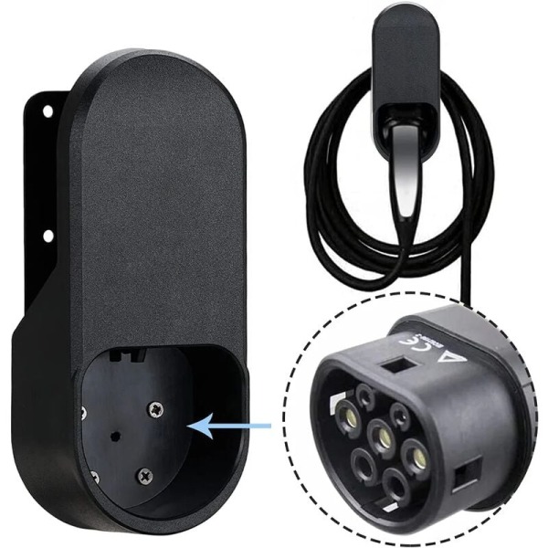 EV-laderkabel veggkontakt, ladepistolbrakett, ladepistolholder, for Tesla Model 3 Model Y