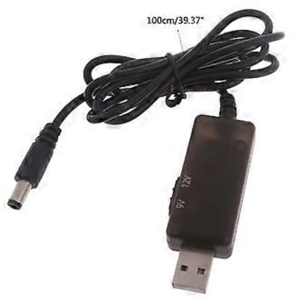 USB till DC5521 Strömomvandlare Kabel med Justerbara Spänningsregulatorer för WiFi-Router, Fläkt eller Lampor (5V-9V/12V)