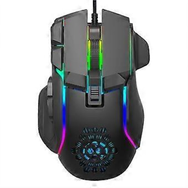 Färgglad 10-knapps trådbunden mus Ergonomisk 12800dpi sladdmus Programmerbar gamingmus för DC 5V för hemmakontor skola