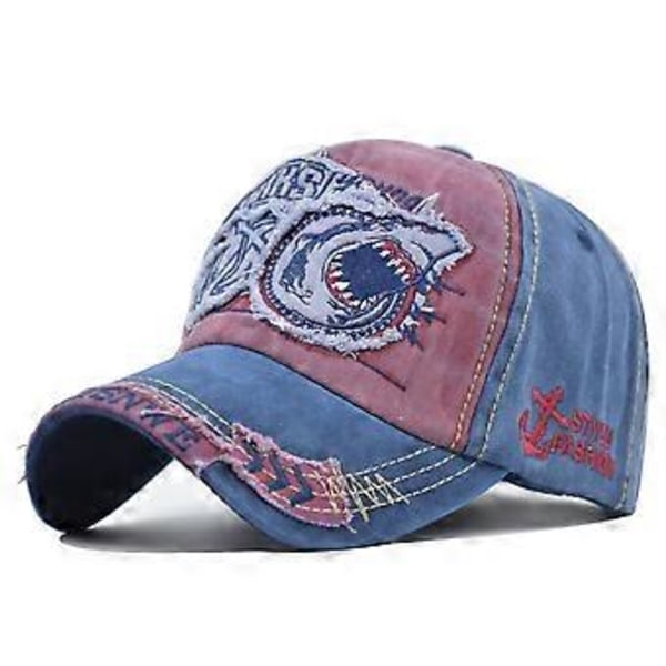 Retro gammel stor haj baseball kasket solhat stort hoved omkreds par buet skygge peaked cap stor broderi cowboyhat
