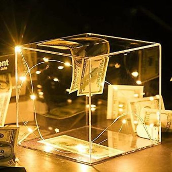Klar Spargris 18cm Akryl Min Bank Akryl Bankbox Återanvändbar Transparent Spargrisbox Del